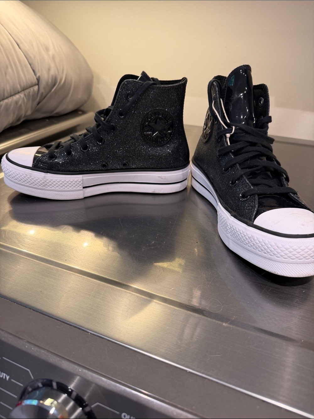 Converse High Top black glitter Sparkle Sneakers - women’s size 6.5